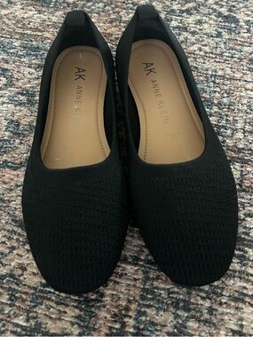 Anne Klein Black Knit Slip-On Ballet Flats